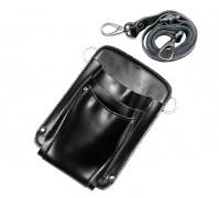 Кобура кожаная серебряная фурнитура черный