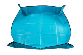 Защитная непромокаемая скатерть голубая, 75Х75 см